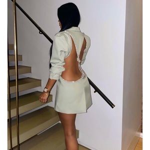 Embellished Cut-Out Blazer Dress